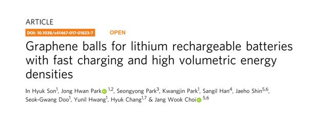 近來三星開發(fā)出石墨烯電池的新聞又一次引爆了網絡，好多人都來問我怎么樣，那今天就聊聊這個技術。
本篇文章主要是用納米SiO2做基體，然后CVD在上面沉積長出多層的石墨烯，使SiO2球變成一個個“爆米花”狀的芯部為SiO，表面為一層層石墨烯的復合材料，他們將其命名為石墨烯球——Graphene Ball