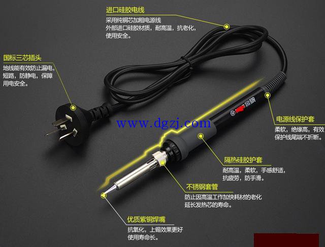 
        	尖頭電烙鐵的使用方法及使用技巧
一、準(zhǔn)備工作
1.新烙鐵使用前，應(yīng)用細(xì)砂紙將烙鐵頭打光亮，通電燒熱，蘸上松香后用烙鐵頭刃面接觸焊錫絲，使烙鐵頭上均勻地鍍上一層錫。這樣做，可以便于焊接和防止烙鐵頭表面氧化