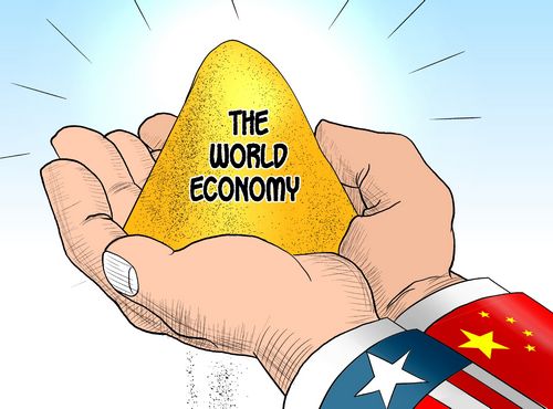 
            	據(jù)英國經(jīng)濟(jì)與商業(yè)研究中心CEBR的研究報告顯示，到2032年，中國有可能超越美國成為世界第一大經(jīng)濟(jì)體（以美元計算），而中國的鄰國，正在崛起的印度在2018年就有望超越英國和法國成為全球第五大經(jīng)濟(jì)體。報告中稱：“由于特朗普總統(tǒng)對貿(mào)易的影響不如預(yù)期的那么嚴(yán)重，美國將保持其全球冠冕的時間比我們上次報告中預(yù)期的要長