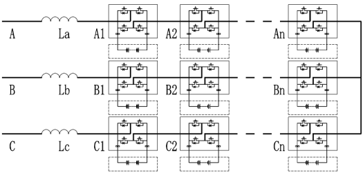 
	中國(guó)儲(chǔ)能網(wǎng)訊：高壓直掛儲(chǔ)能技術(shù)是指儲(chǔ)能變流器（Power Contol System 簡(jiǎn)稱PCS）不經(jīng)變壓器，直接接入3kV及以上電壓等級(jí)電網(wǎng)的新型MW級(jí)電池儲(chǔ)能技術(shù)。



	


	高壓直掛儲(chǔ)能電路圖


	單個(gè)儲(chǔ)能電池電芯直流電壓最高不超過4V，通常用于儲(chǔ)能的電池系統(tǒng)直流電壓在600-800V，PCS如何不經(jīng)變壓器直接接入3kV及以上電壓等級(jí)電網(wǎng)，首要解決電壓匹配問題